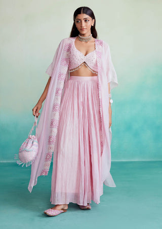 The Right Cut-Orchid Pink Sharara And Jacket Set-INDIASPOPUP.COM