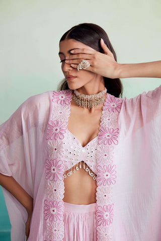 The Right Cut-Orchid Pink Sharara And Jacket Set-INDIASPOPUP.COM