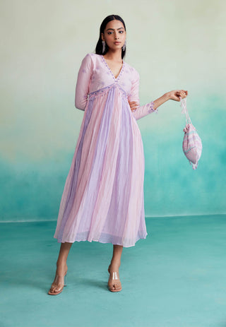 The Right Cut-Orchid Pink And Lavender Dress-INDIASPOPUP.COM