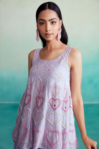 The Right Cut-Digital Lavender Kurta And Sharara-INDIASPOPUP.COM