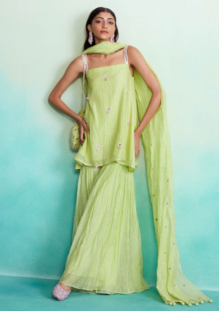 The Right Cut-Limefinity Kurta And Sharara Set-INDIASPOPUP.COM