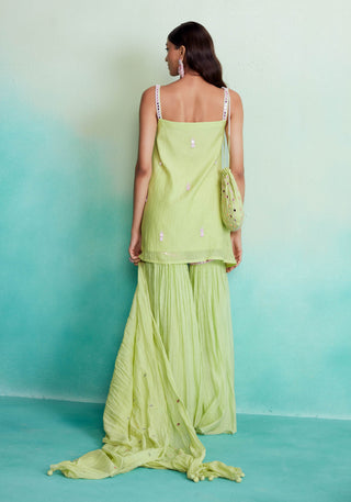 The Right Cut-Limefinity Kurta And Sharara Set-INDIASPOPUP.COM