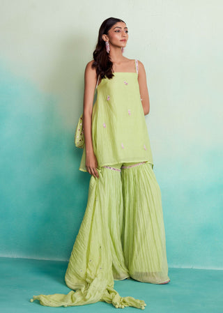 The Right Cut-Limefinity Kurta And Sharara Set-INDIASPOPUP.COM