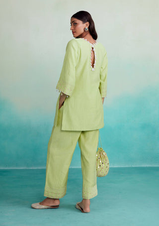 The Right Cut-Lime Citrina Kurta And Pants-INDIASPOPUP.COM