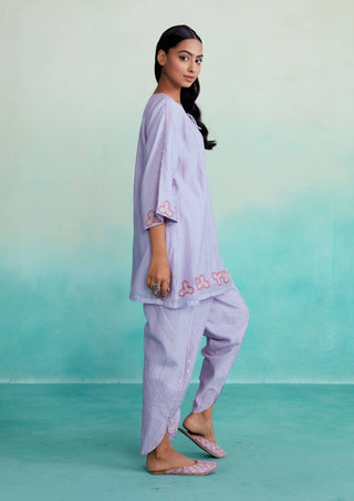 The Right Cut-Lavender Ethereal Kurta And Pants-INDIASPOPUP.COM
