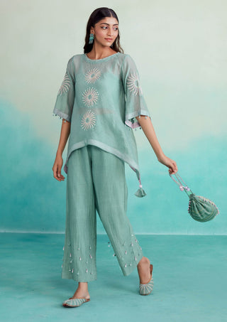 The Right Cut-Mint Green Top And Straight Trousers-INDIASPOPUP.COM