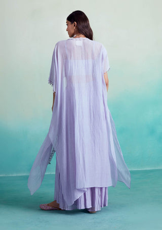 The Right Cut-Lavender Serenity Jacket And Sharara Set-INDIASPOPUP.COM