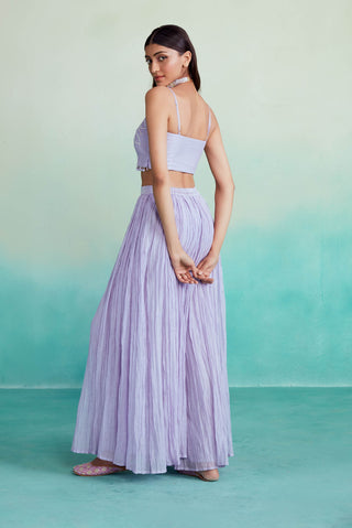 The Right Cut-Lavender Serenity Jacket And Sharara Set-INDIASPOPUP.COM