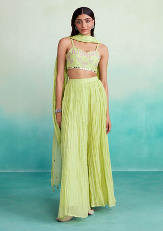 The Right Cut-Zing Lime Sharara Set-INDIASPOPUP.COM