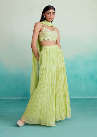 The Right Cut-Zing Lime Sharara Set-INDIASPOPUP.COM