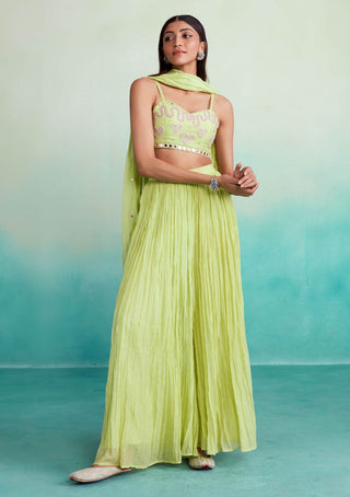 The Right Cut-Zing Lime Sharara Set-INDIASPOPUP.COM
