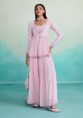 The Right Cut-Orchid Pink Rosalyn Kurta And Sharara-INDIASPOPUP.COM