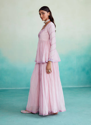 The Right Cut-Orchid Pink Rosalyn Kurta And Sharara-INDIASPOPUP.COM