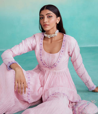 The Right Cut-Orchid Pink Rosalyn Kurta And Sharara-INDIASPOPUP.COM
