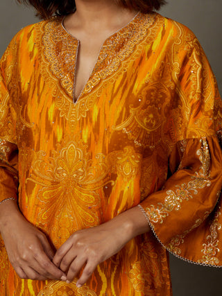 Ri.Ritu Kumar-Mustard Yellow Subhadra Kurta And Pant-INDIASPOPUP.COM