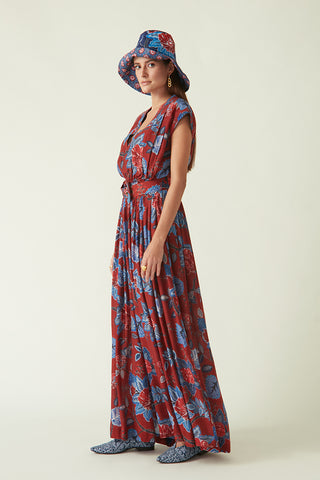 Payal Pratap-Bali Red Printed Jumpsuit With Belt-INDIASPOPUP.COM