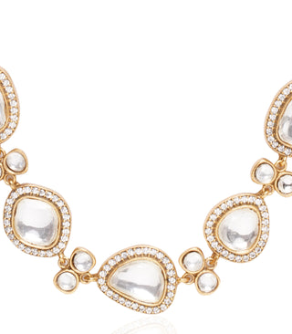 Prakruti golden moissanite necklace set
