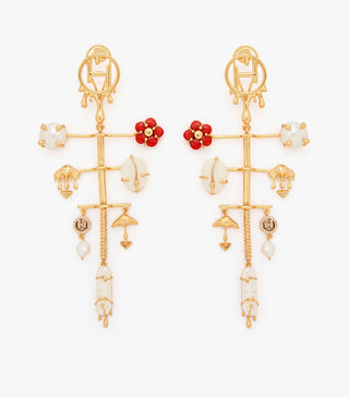 Outhouse Cartella Gold Earrings available on indiaspopup