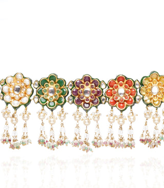 Aawanya navratan navratan choker and earrings