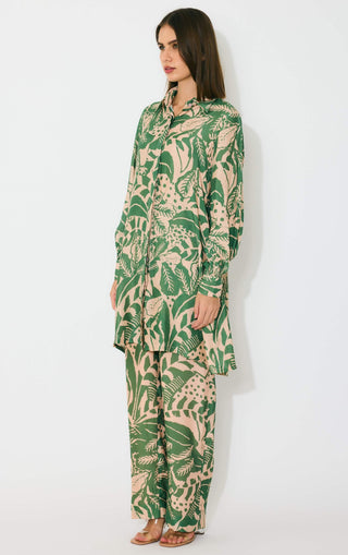 Peach and green shirt and pants