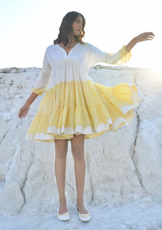 The Loom Art-Dreamy Caramel Yellow Dress-INDIASPOPUP.COM