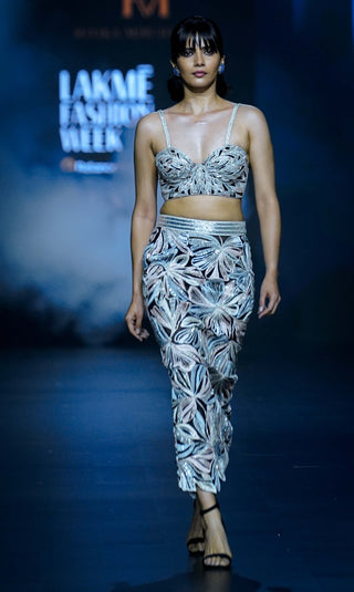 Nebula black pastel midi skirt and corset bustier