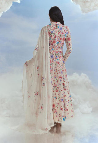 Nachiket Barve-Ivory Izmir Kalidar Kurta Set-INDIASPOPUP.COM