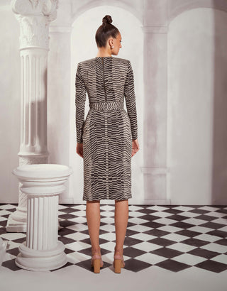 Black & White Byzantine Slit Skirt by Nikita Mhaisalkar available on Indiaspopup.com