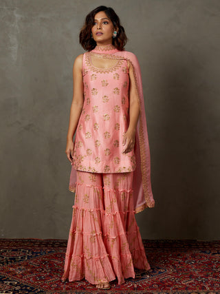 Ri.Ritu Kumar-Pink Manjhi Kurta And Garara Set-INDIASPOPUP.COM
