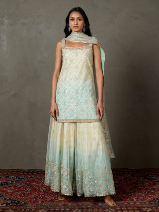 Ri.Ritu Kumar-Off-White Sterling Kurta And Garara Set-INDIASPOPUP.COM