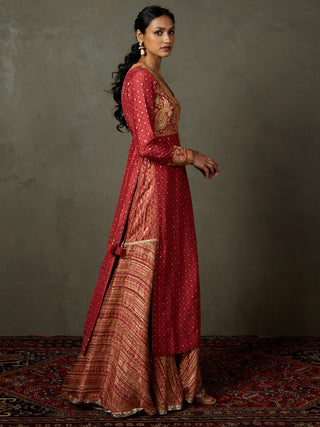 Ri.Ritu Kumar-Cranberry Pink Ashvika Kurta And Garara Set-INDIASPOPUP.COM