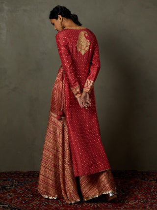 Ri.Ritu Kumar-Cranberry Pink Ashvika Kurta And Garara Set-INDIASPOPUP.COM