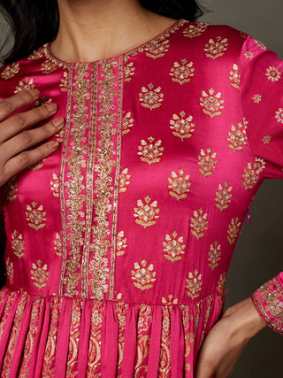 Ri.Ritu Kumar-Fuschia Subhadra Kurta And Garara Set-INDIASPOPUP.COM