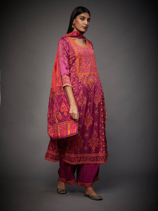 Ri.Ritu Kumar-Purple Nantnag Kurta Set-INDIASPOPUP.COM