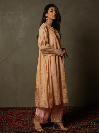 Ri.Ritu Kumar-Antique Peach Manjari Kurta Set-INDIASPOPUP.COM