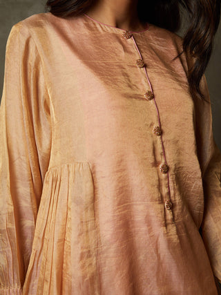Ri.Ritu Kumar-Antique Peach Manjari Kurta Set-INDIASPOPUP.COM