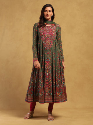 Green Gopuram Kurta Set by Ritu Kumar available on Indiaspopup