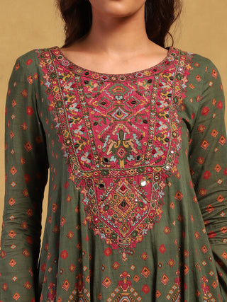 Green Gopuram Kurta Set by Ritu Kumar available on Indiaspopup