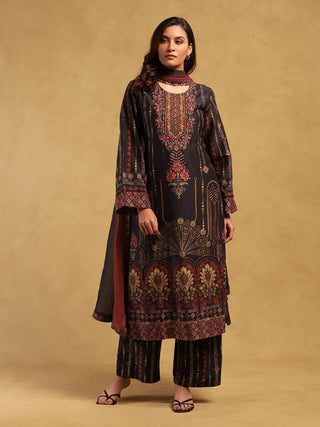 Black Kiraj Kurta Set by Ritu Kumar available on Indiaspopup