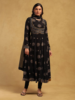 Black Madhura Kurta Set by Ritu Kumar available on Indiaspopup