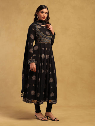 Black Madhura Kurta Set by Ritu Kumar available on Indiaspopup