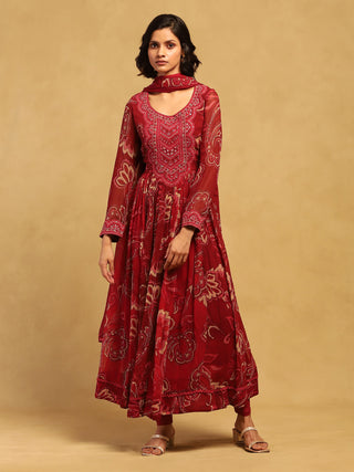 Red Fatema Kurta Set by Ritu Kumar available on Indiaspopup