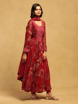 Red Fatema Kurta Set by Ritu Kumar available on Indiaspopup