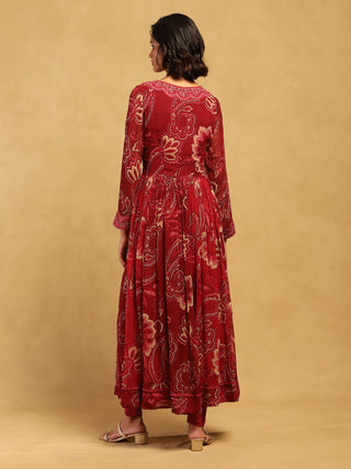 Red Fatema Kurta Set by Ritu Kumar available on Indiaspopup