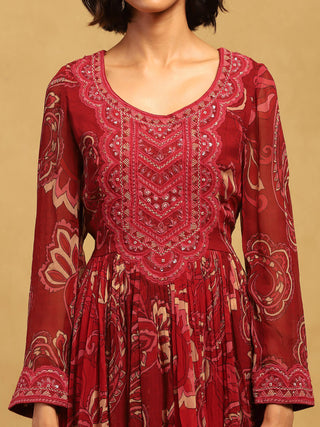 Red Fatema Kurta Set by Ritu Kumar available on Indiaspopup