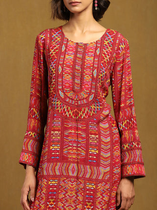 Red Peru Kurta Set by Ritu Kumar available on Indiaspopup