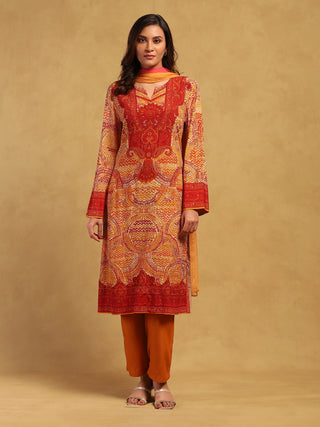 Beige Aboriginal Kurta And Palazzo Set by Ritu Kumar available on Indiaspopup