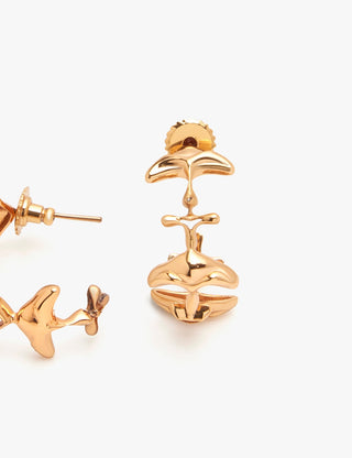 Outhouse Gold Shroom Hoop Earrings available on indiaspopup