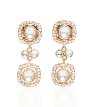 Kaushiki golden moissanite necklace set
