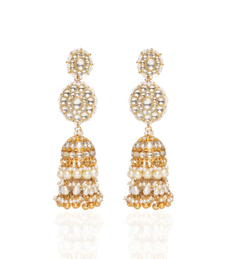 Monita white kundan necklace set